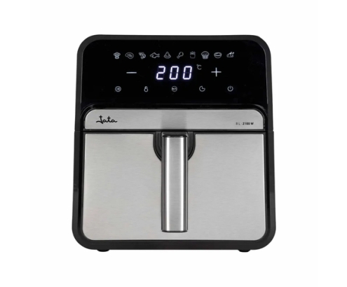 JATA JEFR1242 freidora Sencillo 8 L Independiente 2100 W Freidora de aire caliente Negro, Plata