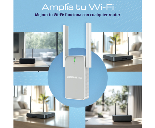 Keenetic Buddy 6 (KN-3411) Amplificador de cobertura Wi-Fi 6 Mesh AX3000 con puerto Gigabit Ethernet