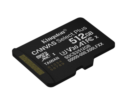 Kingston Technology 512GB micSDXC Canvas Select Plus Gen3 150R A1 (Adaptador de SD no incluido)