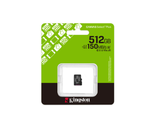 Kingston Technology 512GB micSDXC Canvas Select Plus Gen3 150R A1 (Adaptador de SD no incluido)