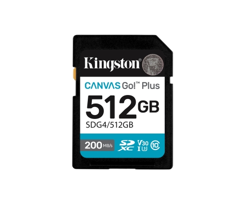 Kingston Technology Canvas Go! Plus 512GB SDXC Canvas Go Plus Gen4 200MB/s C10 UHS-I U3 V30