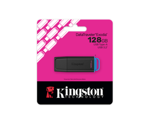 Kingston Technology DataTraveler 128GB Portátil USB 3.2 Gen 1 Exodia Negro + Azul