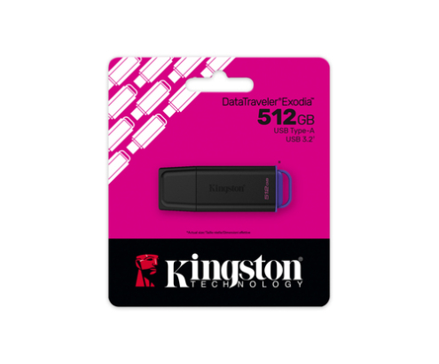 Kingston Technology DataTraveler 512GB Portátil USB 3.2 Gen 1 Exodia Negro + Violeta