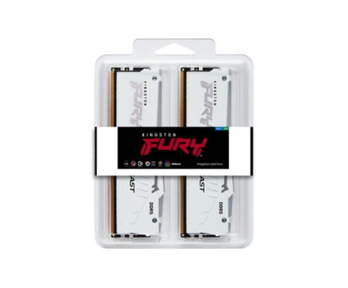 Kingston Technology FURY Beast 64GB 6000MT/s DDR5 CL30 DIMM (Kit de 2) White RGB EXPO