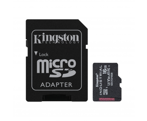 Kingston Technology industrial Memoria microsdhc 16gb UHS-I Clase 10 negro 