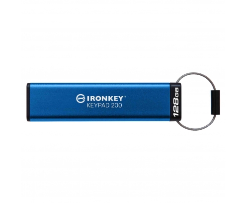 Kingston Technology IronKey Keypad 200 unidad flash USB 128 GB USB tipo A 3.2 Gen 1 (3.1 Gen 1) Azul