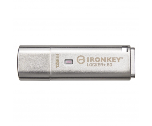 Kingston Technology IronKey Locker+ 50 unidad flash USB 128 GB USB tipo A 3.2 Gen 1 (3.1 Gen 1) Plata