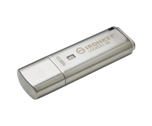 Kingston Technology IronKey Locker+ 50 unidad flash USB 128 GB USB tipo A 3.2 Gen 1 (3.1 Gen 1) Plata