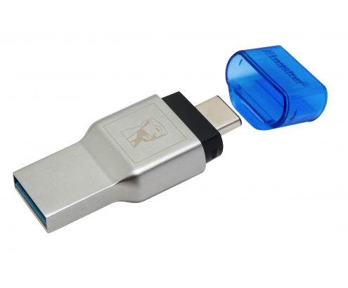 Kingston Technology MobileLite Duo 3C lector de tarjeta USB 3.2 Gen 1 (3.1 Gen 1) Type-A/Type-C Azul, Plata