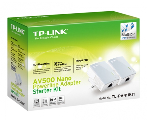 KIT 2 ADAPTADORES TP-LINK POWERLINE BLANCO TL-PA411 KIT
