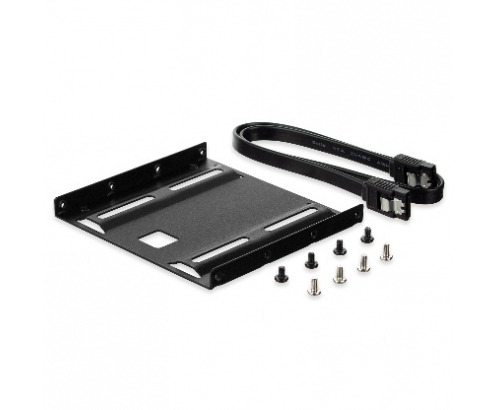 kit adaptador ewent panel bahia disco duro 2.5 a 3.5 ssd hdd con tornillos y cables de 50cm sata III negro EW7007