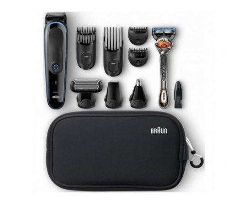 kit afeitado 9 en 1 braun corte de pelo afeitado corporal cortapelos nariz oreja cuchilla autoafliables inalambrico negro MGK3980TS