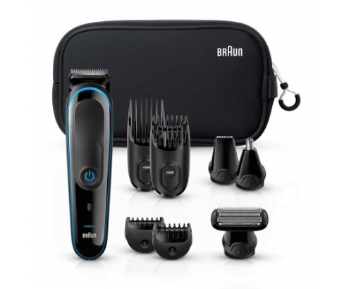 kit afeitado 9 en 1 braun corte de pelo afeitado corporal cortapelos nariz oreja cuchilla autoafliables inalambrico negro MGK3980TS