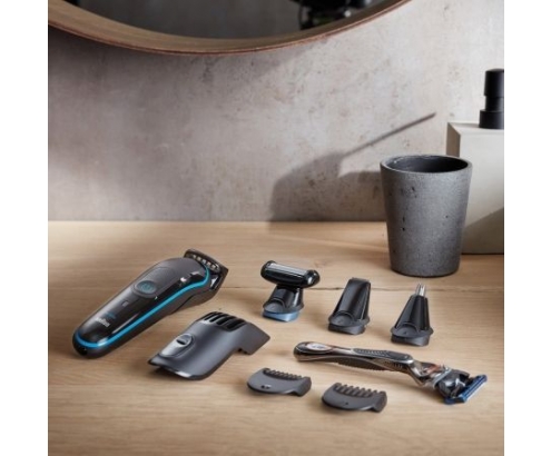 kit afeitado 9 en 1 braun corte de pelo afeitado corporal cortapelos nariz oreja cuchilla autoafliables inalambrico negro MGK3980TS