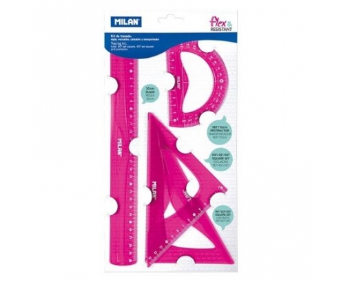 KIT DE TRAZADO MILAN FLEXIBLE RESISTENTE ROSA ACID 359801P