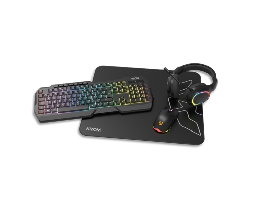 Krom Kenta 4 in 1 RGB Gaming Kit, Negro