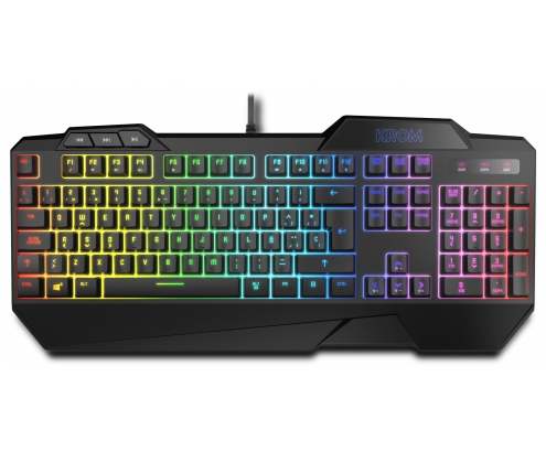 Krom Krusher teclado semimecanico y raton RGB gaming USB óptico negro NXKROMKRSHRSP