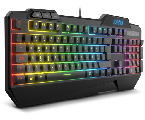 Krom Krusher teclado semimecanico y raton RGB gaming USB óptico negro NXKROMKRSHRSP