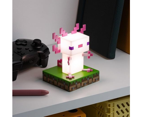 Lámpara Icons Minecraft Ajolote 12 cm con Luz Decorativa