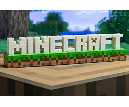 Lámpara Logo Minecraft Paladone con Luz Decorativa para Escritorio o Gaming