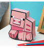 Lámpara Minecraft Pig Box con Figura de Cerdo y Luz Decorativa