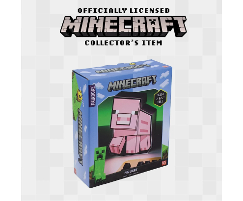 Lámpara Minecraft Pig Box con Figura de Cerdo y Luz Decorativa