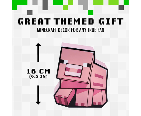 Lámpara Minecraft Pig Box con Figura de Cerdo y Luz Decorativa