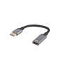Lanberg AD-DP-HD-04 adaptador de cable de vídeo 0,2 m DisplayPort HDMI Plata, Negro