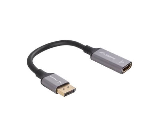 Lanberg AD-DP-HD-04 adaptador de cable de vídeo 0,2 m DisplayPort HDMI Plata, Negro