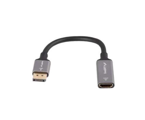 Lanberg AD-DP-HD-04 adaptador de cable de vídeo 0,2 m DisplayPort HDMI Plata, Negro