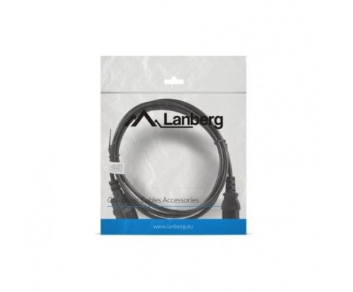 Lanberg CA-C13E-10CC-0018-BK cable de transmisión Negro 1,8 m C13 acoplador C14 acoplador