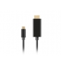 Lanberg CA-CMHD-10CU-0005-BK adaptador de cable de vÍ­deo 0,5 m USB Tipo C HDMI Negro
