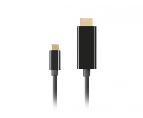 Lanberg CA-CMHD-10CU-0005-BK adaptador de cable de vÍ­deo 0,5 m USB Tipo C HDMI Negro