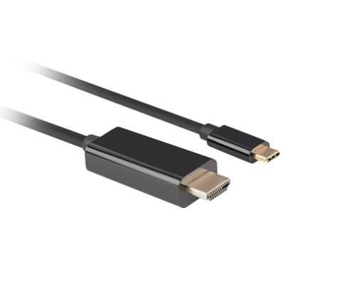Lanberg CA-CMHD-10CU-0005-BK adaptador de cable de vÍ­deo 0,5 m USB Tipo C HDMI Negro