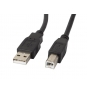 Lanberg CA-USBA-10CC-0005-BK cable USB 0,5 m USB 2.0 USB B Negro