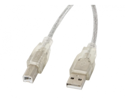 Lanberg CA-USBA-12CC-0050-TR Cable usb 2.0 tipo-a macho a usb tipo-b macho 5m transparente 
