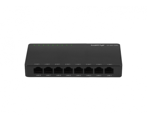 Lanberg DSP2-1008-12V switch No administrado Gigabit Ethernet (10/100/1000) Negro