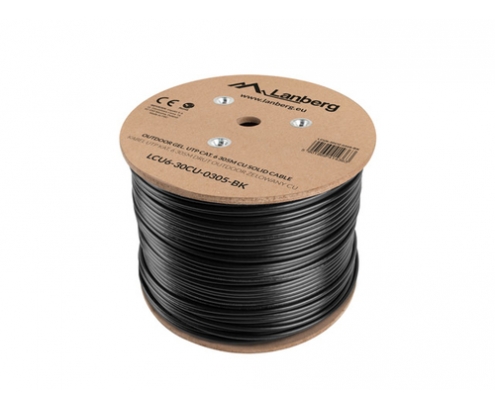 Lanberg LCU6-30CU-0305-BK cable de red Negro 305 m Cat6 U/UTP (UTP)
