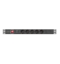Lanberg PDU-05F-0200-BK unidad de distribución de energía (PDU) 5 salidas AC 1U Negro