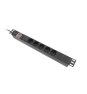 Lanberg PDU-05F-0200-BK unidad de distribución de energía (PDU) 5 salidas AC 1U Negro
