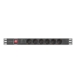 Lanberg PDU-06F-0200-BK unidad de distribución de energía (PDU) 6 salidas AC 1U Negro