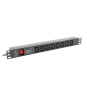 Lanberg PDU-08I-0200-C20-BK unidad de distribución de energía (PDU) 8 salidas AC 1U Negro
