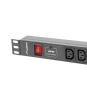 Lanberg PDU-08I-0200-C20-BK unidad de distribución de energía (PDU) 8 salidas AC 1U Negro