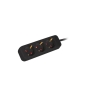 Lanberg PS0-03F-0150-BK base múltiple 1,5 m 3 salidas AC Interior Negro