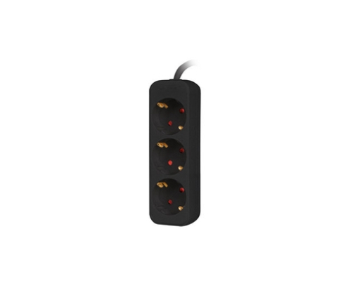Lanberg PS0-03F-0150-BK base múltiple 1,5 m 3 salidas AC Interior Negro