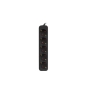 Lanberg PS0-05F-0300-BK base múltiple 3 m 5 salidas AC Interior Negro