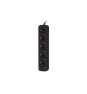 Lanberg PS0-05F-0300-BK base múltiple 3 m 5 salidas AC Interior Negro