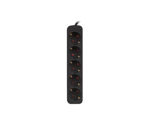Lanberg PS0-05F-0300-BK base múltiple 3 m 5 salidas AC Interior Negro