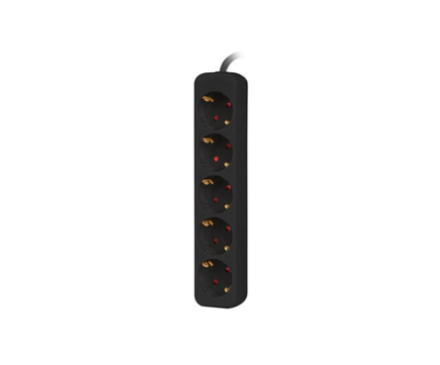Lanberg PS0-05F-0300-BK base múltiple 3 m 5 salidas AC Interior Negro