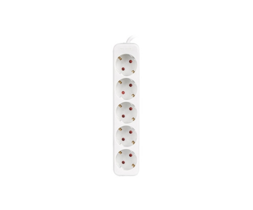 Lanberg PS0-05F-0300-W base múltiple 3 m 5 salidas AC Interior Blanco